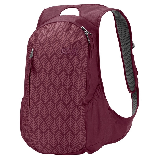 Rucksack Jack Wolfskin Women Ancona Garnet Red Geometric Leaves