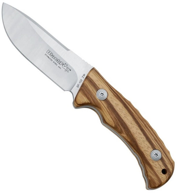 Hunting Knife Fox Knives Black Fox BF-132ZW Drop Point Zebrano