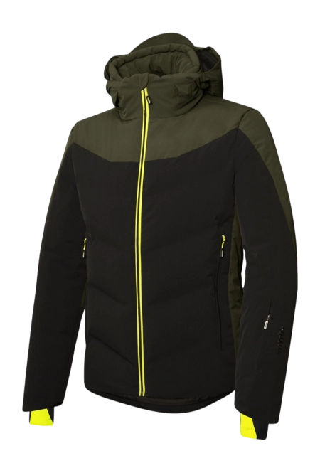 Ski Jacket RH+ Men Solaris Black / Dark Khaki / Acid Green