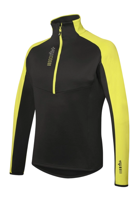 Ski Sweatshirt RH+ Men Kyril Half Zip Jersey Black / Acid Green