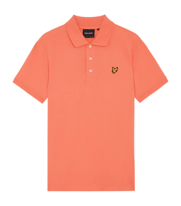 Polo Shirt Shirt Lyle & Scott Men Plain Coral Stand
