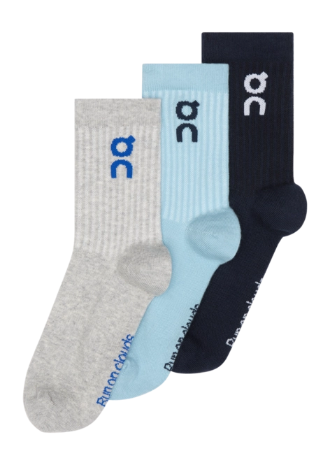 Running Socks On Running Unisex Logo High Wash Navy (3 Pack)