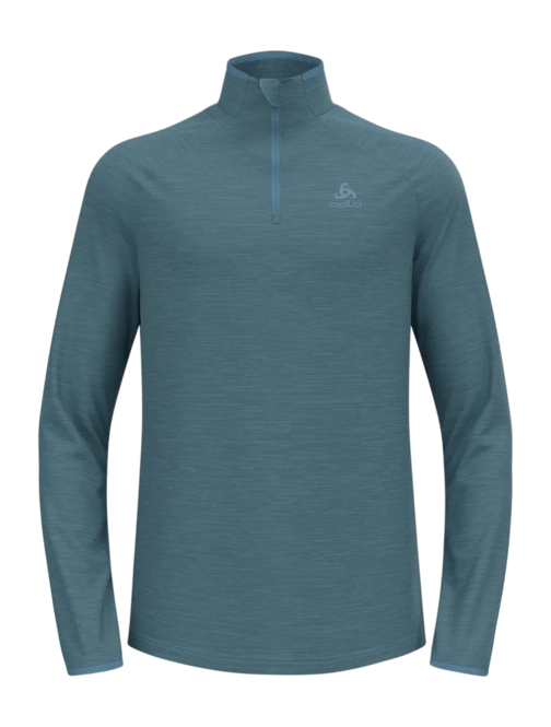 Long Sleeve Shirt Odlo Men Mid Layer 1/2 Zip Essential Thermal Provincial Blue Melange