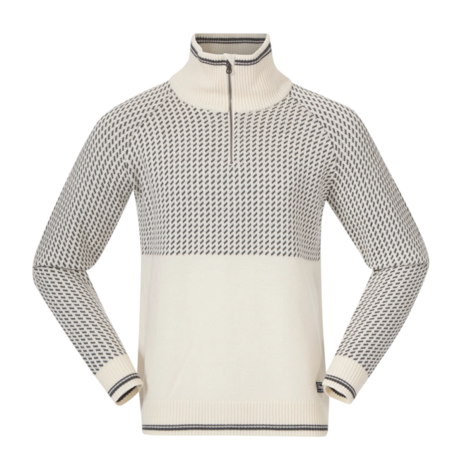 Jumper Bergans Men Alvdal Wool Half Zip Vanilla White/Solid Dark Grey