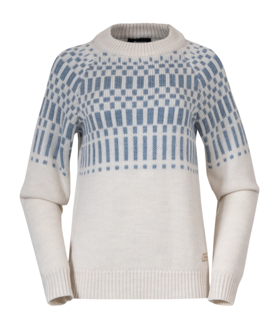 Jumper Bergans Women Nordmarka Merino Jumper Vanilla White/Husky Blue