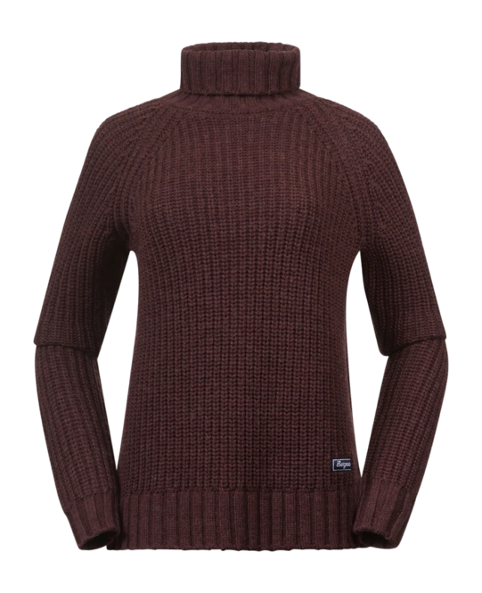 Jumper Bergans Women Nordmarka Merino High Neck Jumper Amarone Red