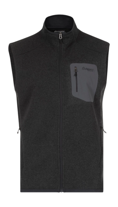 Body Warmer Bergans Men Kamphaug Knitted Vest Dark Shadow Grey