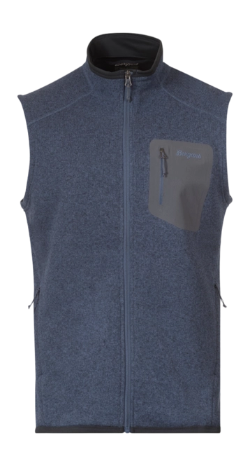 Body Warmer Bergans Men Kamphaug Knitted Vest Granite Blue