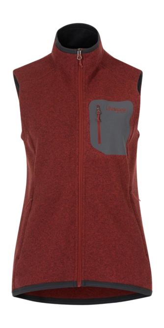 Body Warmer Bergans Women Kamphaug Knitted Vest Chianti Red