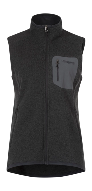 Body Warmer Bergans Women Kamphaug Knitted Vest Dark Shadow Grey