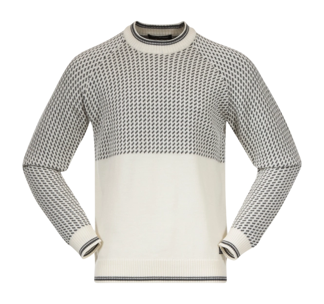 Jumper Bergans Men Alvdal Wool Jumper Vanilla White/Solid Dark Grey 25