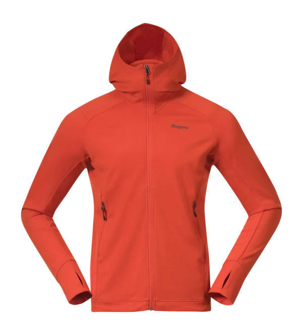 Zip Sweatshirt Bergans Men Rabot Merino Tech Midlayer Hoodie Lava 25