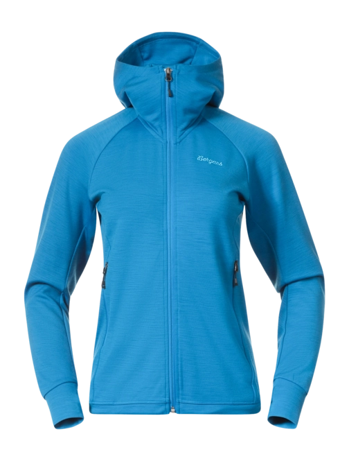 Zip Sweatshirt Bergans Women Rabot Merino Tech Midlayer Hoodie Dark Aqua Lagoon
