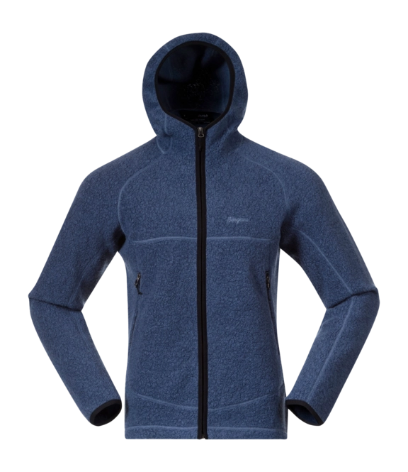 Zip Sweatshirt Bergans Men Vaagaa Merino Terry Midlayer Hoodie Granite Blue