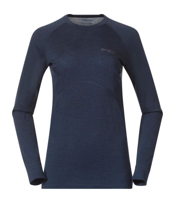 Long Sleeve T-Shirt Bergans Women Inner: Pure Merino Long Sleeve Navy Blue