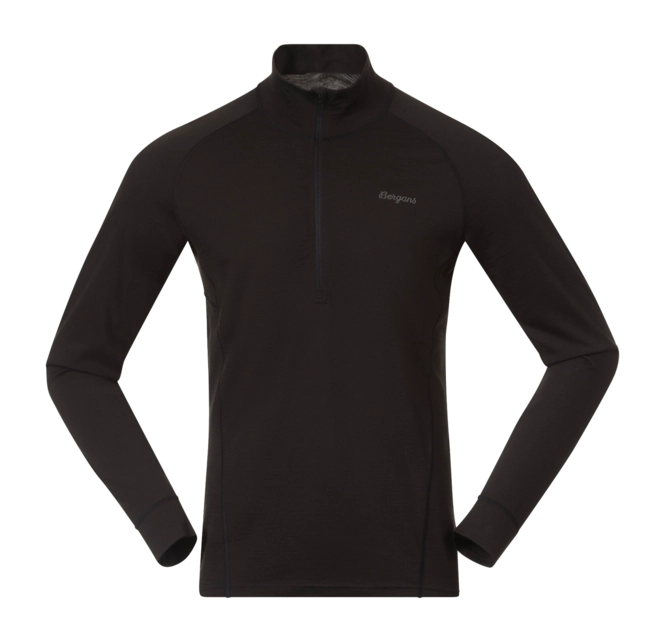 Jumper Bergans Men Inner: Pure Merino Half Zip Black