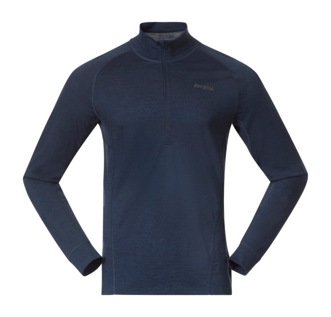 Jumper Bergans Men Inner: Pure Merino Half Zip Navy Blue