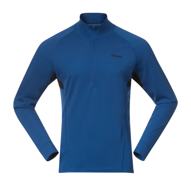 Jumper Bergans Men Inner: Pure Merino Half Zip Dusty Space Blue/Black