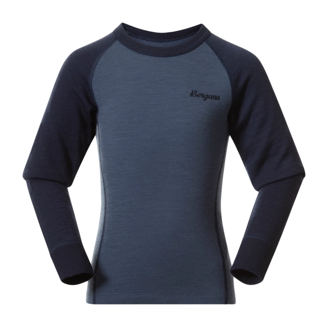 Long Sleeve T-Shirt Bergans Kids Inner: Dual Merino Kids Long Sleeve Granite Blue/Navy Blue