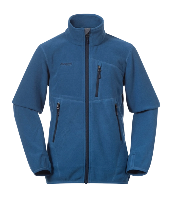 Zip Sweatshirt Bergans Boys Runde Youth Jacket North Sea Blue