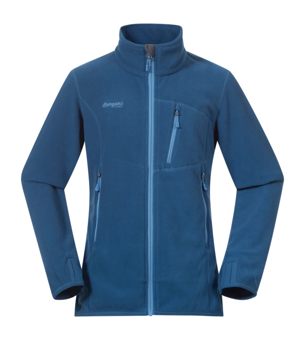 Zip Sweatshirt Bergans Girls Round Youth Girl Jacket North Sea Blue