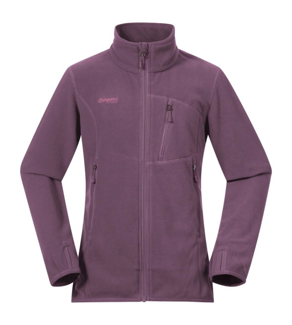Zip Sweatshirt Bergans Girls Runde Youth Girl Jacket Dark Ruby Purple
