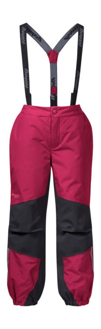 Ski Trousers Bergans Kids Lilletind Insulated Kids Pants Raspberry Red/Dark Shadow Grey