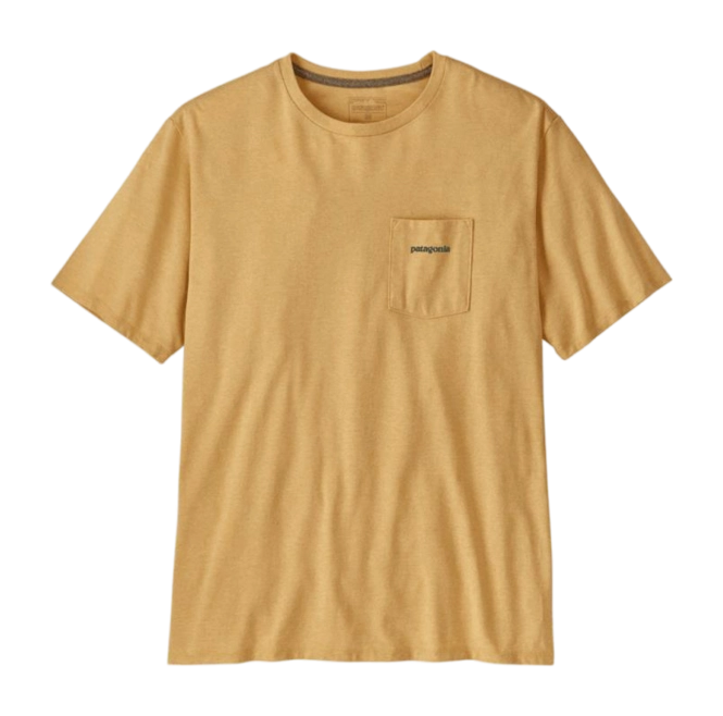 T-Shirt Patagonia Men Boardshort Logo Pocket Responsibili-Tee Beeswax Tan 25