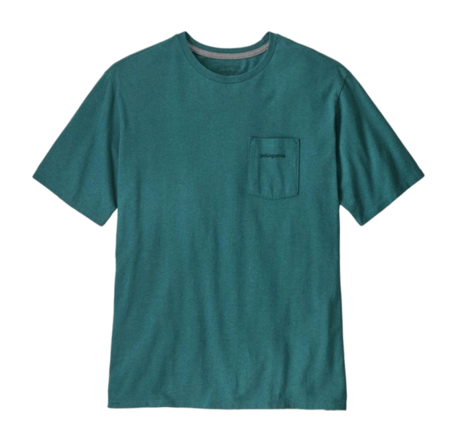 T-Shirt Patagonia Men Boardshort Logo Pocket Responsibili-Tee Wetland Blue 25