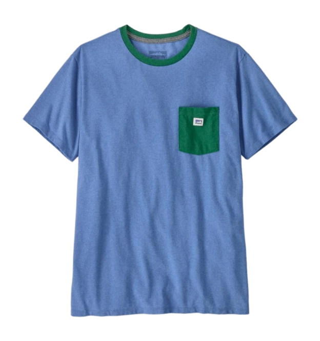 T-Shirt Patagonia Unisex Shop Sticker Pocket Responsibili-Tee Abundant Blue 25