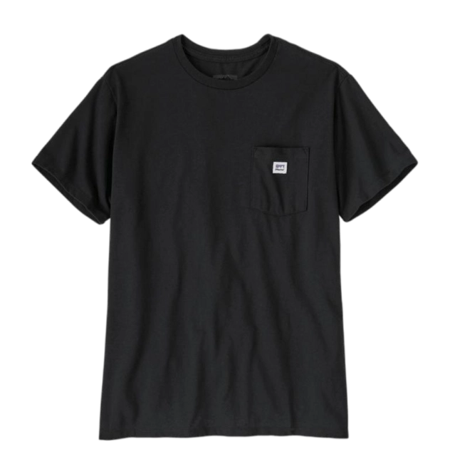 T-Shirt Patagonia Unisex Shop Sticker Pocket Responsibili-Tee Black 25