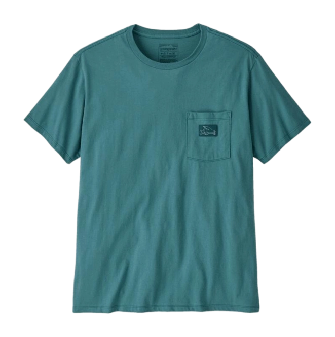 T-Shirt Patagonia Unisex Flying Fish Tides Organic Pocket Wetland Blue