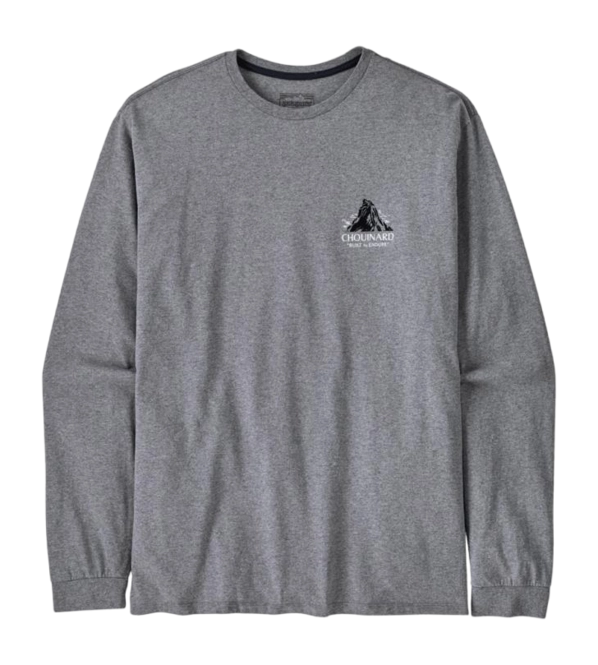 Long Sleeve T-Shirt Patagonia Men Chouinard Crest Responsibili-Tee Gravel Heather