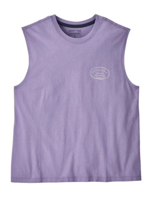 Vest Top Patagonia Women Clean Climb Roots Boxy Organic Concrete Purple