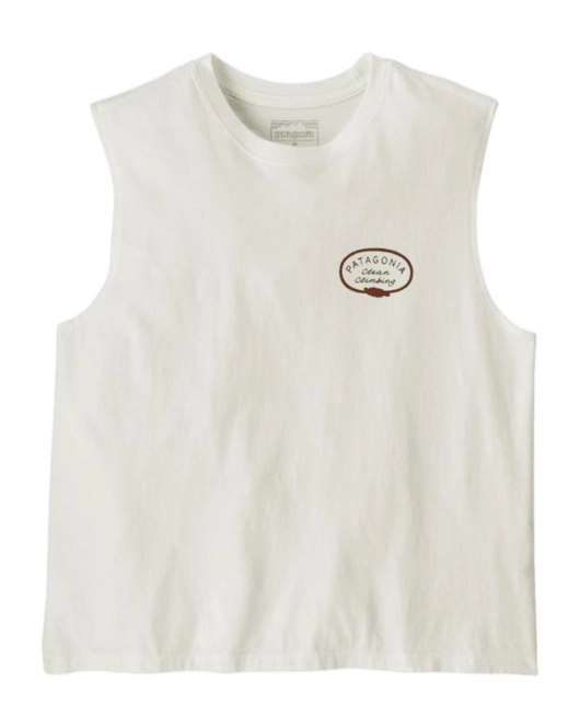Vest Top Patagonia Women Clean Climb Roots Boxy Organic White