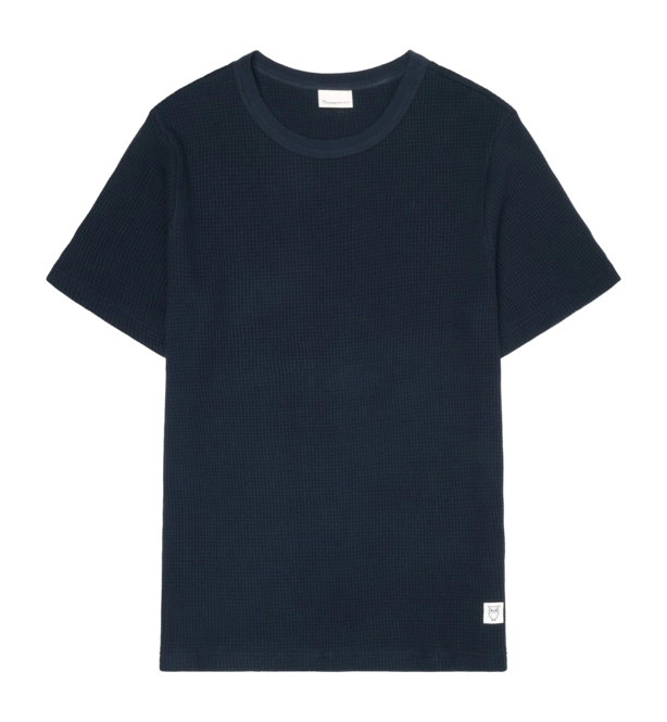 T-Shirt KnowledgeCotton Apparel Men Regular Waffle Crew Neck Total Eclipse