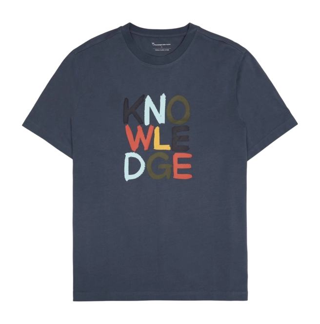 T-Shirt KnowledgeCotton Apparel Men Regular Heavy Single Vintage Indigo