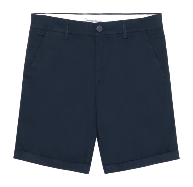 Shorts KnowledgeCotton Apparel Men Chuck Regular Chino Poplin Total Eclipse