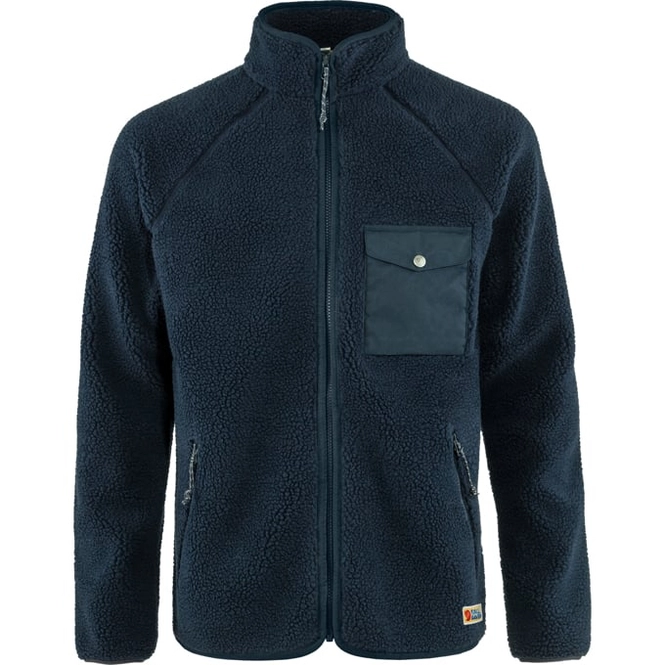 Zip Sweatshirt Fjallraven Men Vardag Pile Fleece Navy