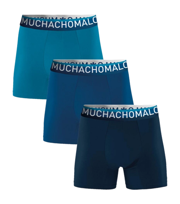Boxer Shorts Muchachomalo Men Cotton Solid Blue (3-Pack)