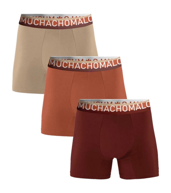 Boxer Shorts Muchachomalo Men Cotton Solid Red/ Orange/ Beige (3-Pack)