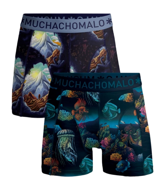Boxer Shorts Muchachomalo Men Deep Sea Mountaintops Print/Print (2-Pack)