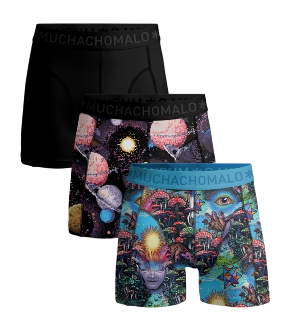 Boxer Shorts Muchachomalo Men Inner Outer Space Print/Print/Black (3-Pack)