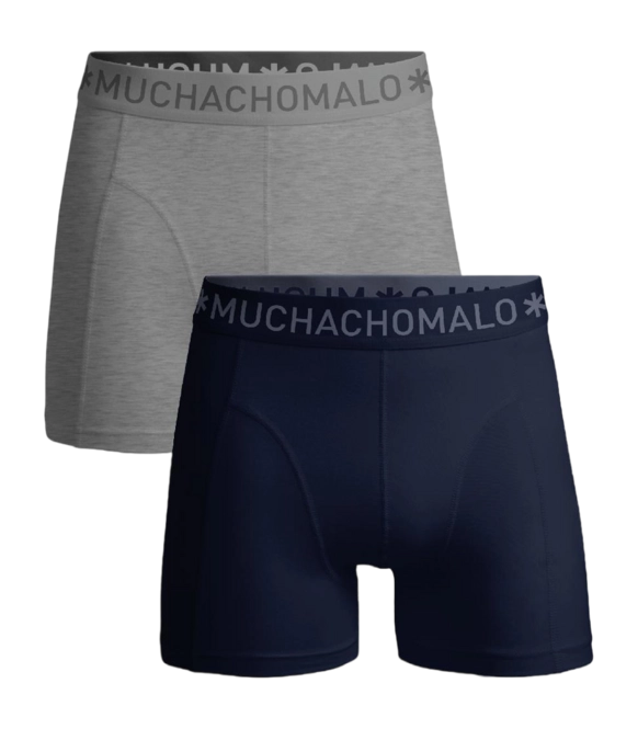 Boxer Shorts Muchachomalo Men Solid Blue/Grey Melange (2-Pack)
