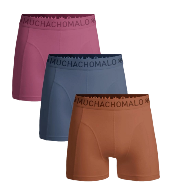 Boxer Shorts Muchachomalo Men Solid Orange/Blue/Pink (3-Pack)