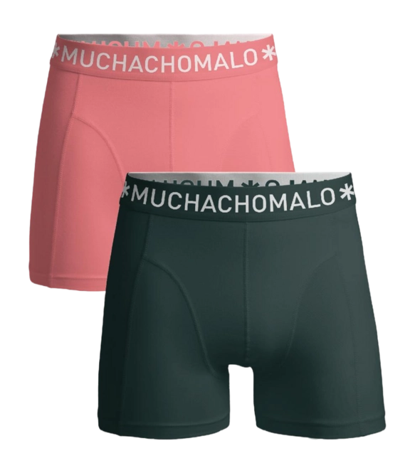 Boxer Shorts Muchachomalo Men Solid Green/ Pink (2-Pack) '25