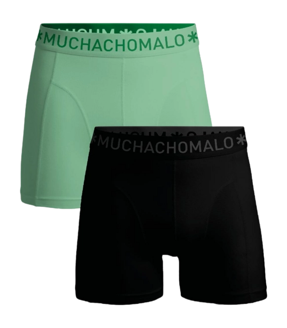 Boxer Shorts Muchachomalo Men Solid Black/ Green (2-Pack) '25