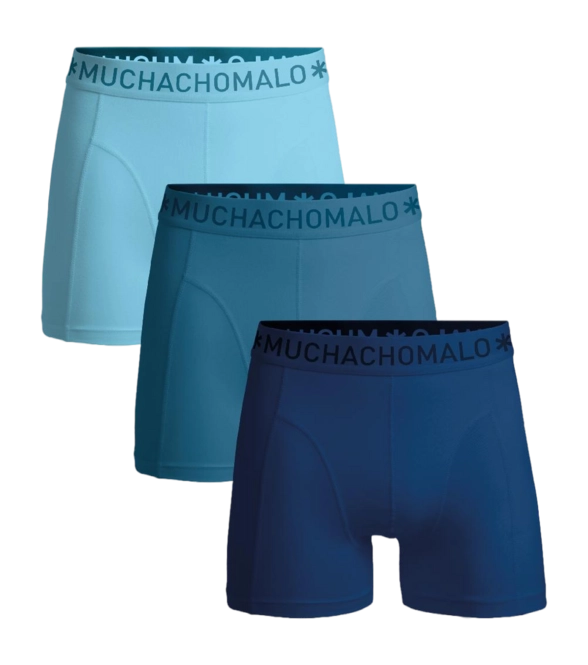 Boxer Shorts Muchachomalo Men Solid Blue/ Blue/ Blue (3-Pack)