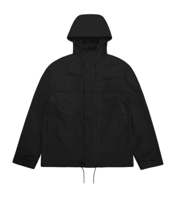 Jacket RAINS Unisex Gray Hardshell Cargo Jacket Black