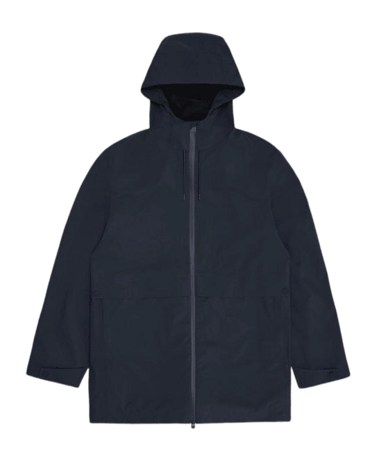 Jacket RAINS Unisex Gray Hardshell Long Jacket Navy